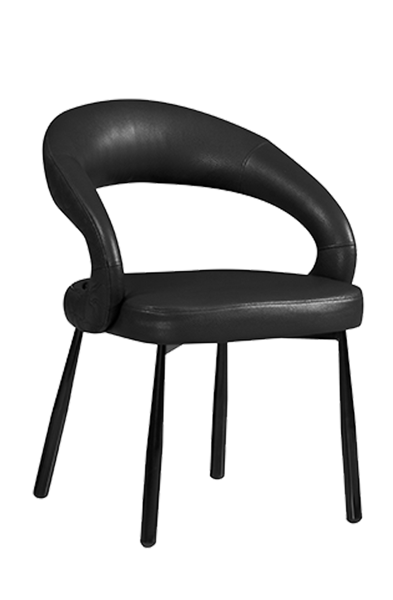 Black Vinyl Seat&Back Chair, Finish Black