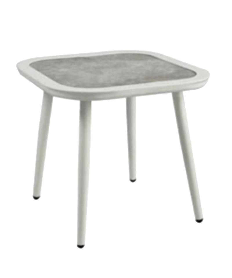 Aluminum Table with 3D printing tempered glass Table Top, Finish White
