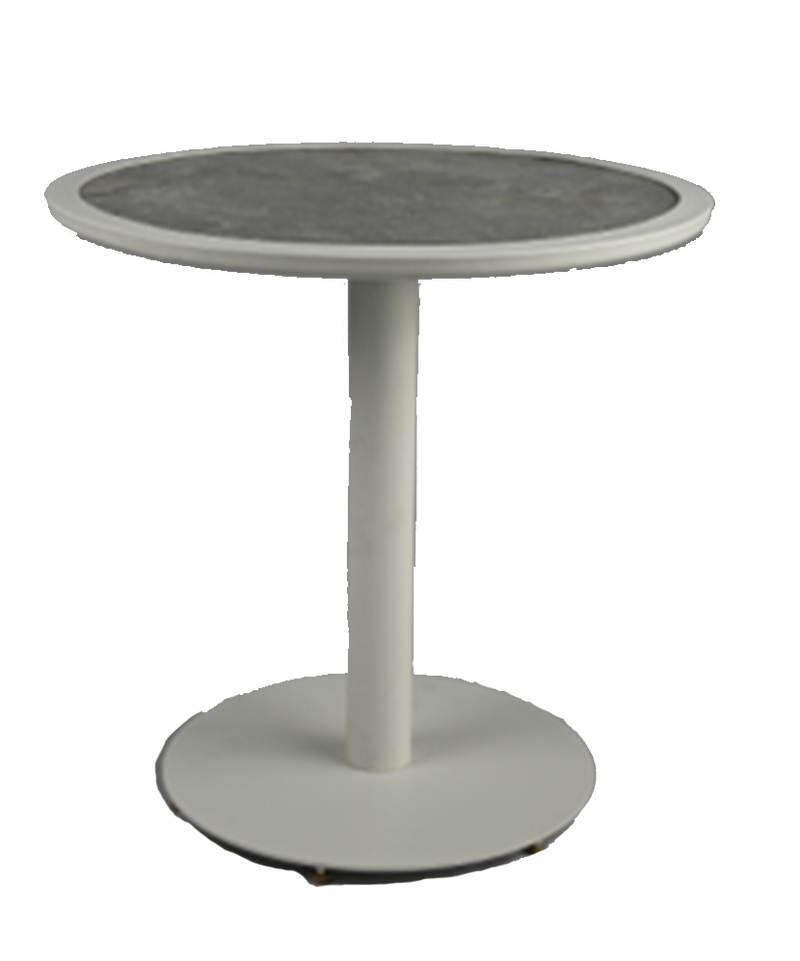Aluminum Table with 3D printing tempered glass Table Top, Finish White