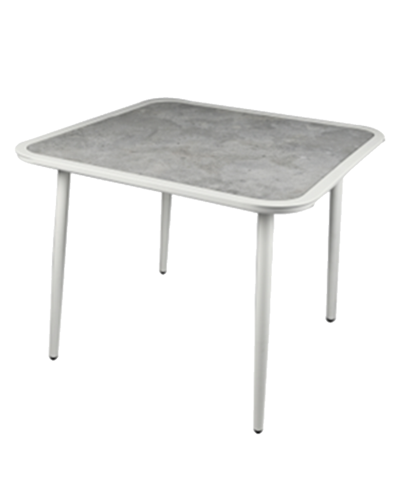 Aluminum Table with 3D printing tempered glass Table Top, Finish White