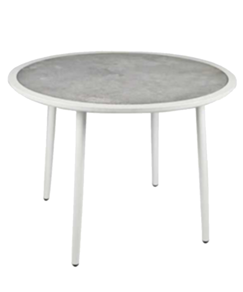 Aluminum Table with 3D printing tempered glass Table Top, Finish White