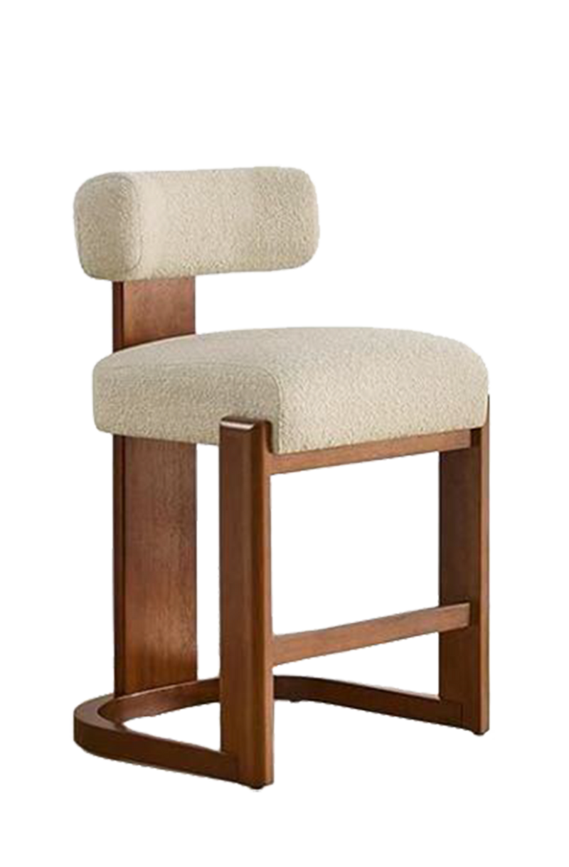 White Flannel Seat&Back with Rubber wood Chair, Finish Natural/Walnut/Black