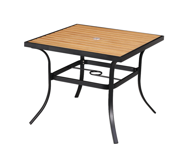 Outdoor Aluminum powder coated welded Table Finish Natural
