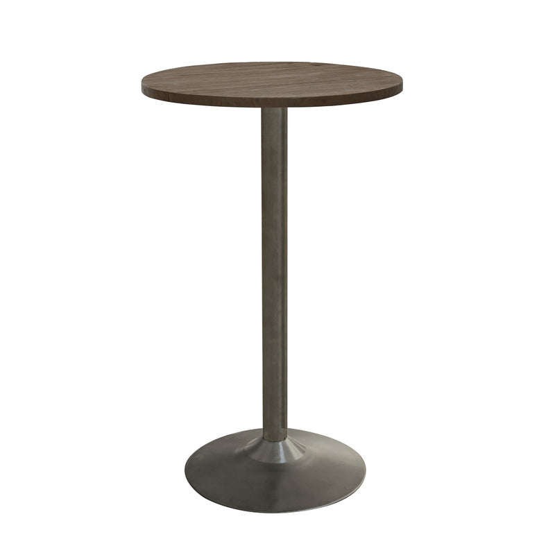 Elmwood Table Top with Gun Metal Table Base