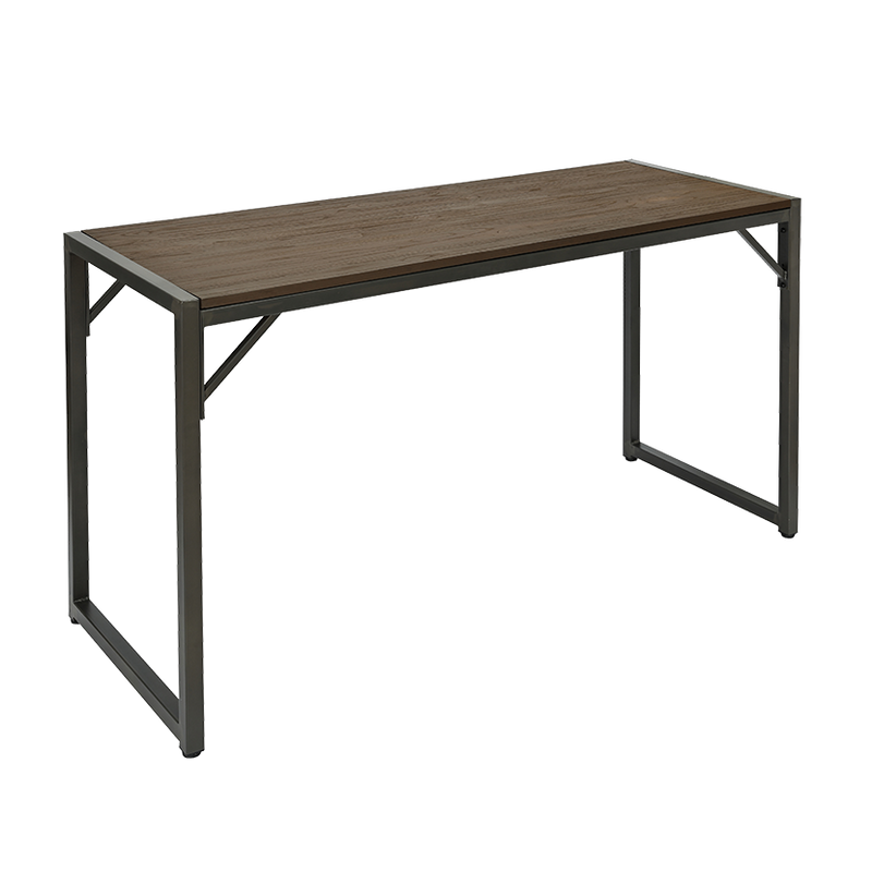 Elmwood Table Top with Gun Metal Table Base