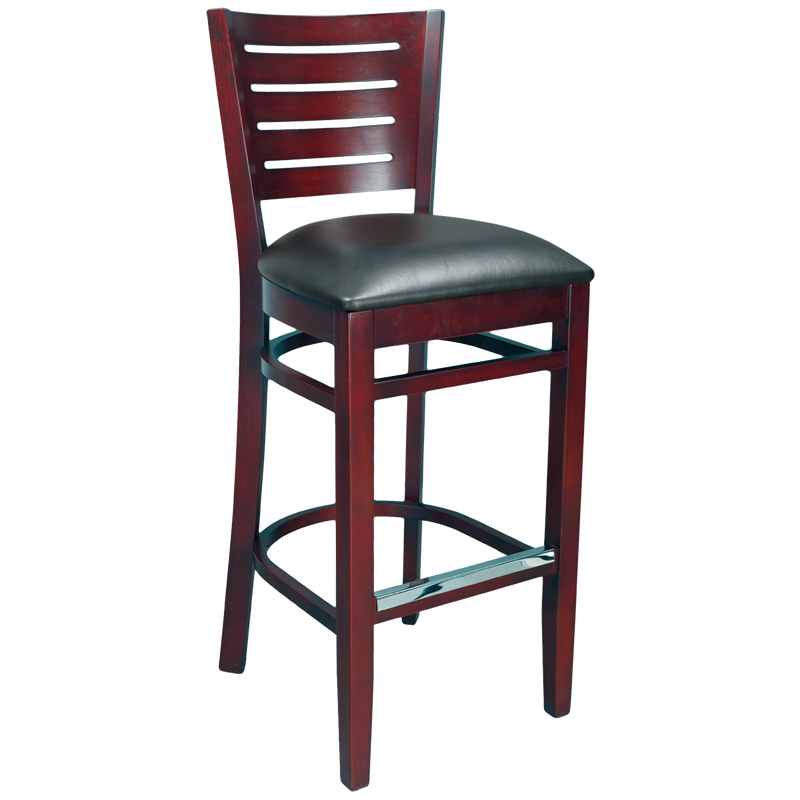 Wood Line Back Barstool
