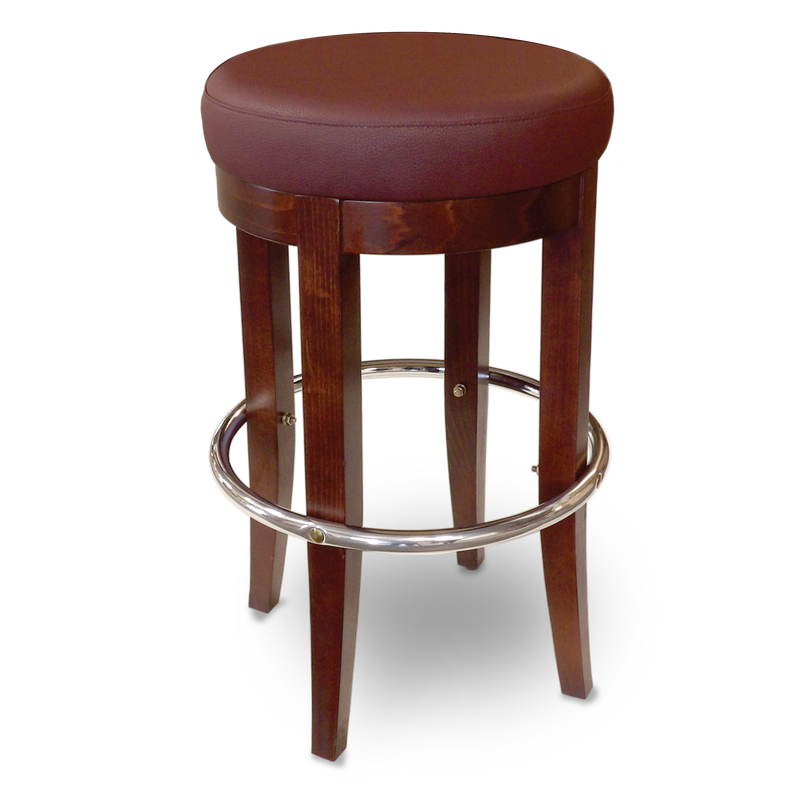 Wood Upholstered Round Backless Barstools