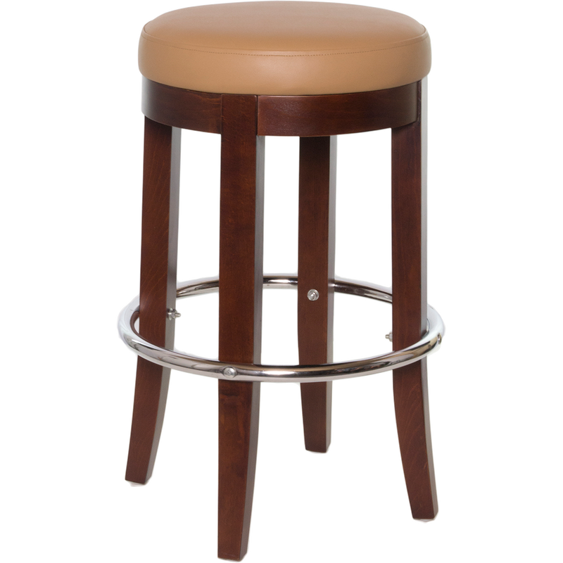 Wood Upholstered Round Backless Barstools