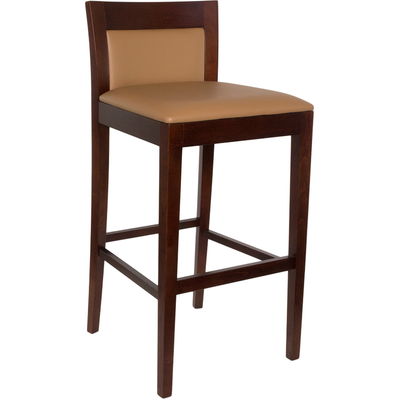 Upholstered Square Inset Back Barstool