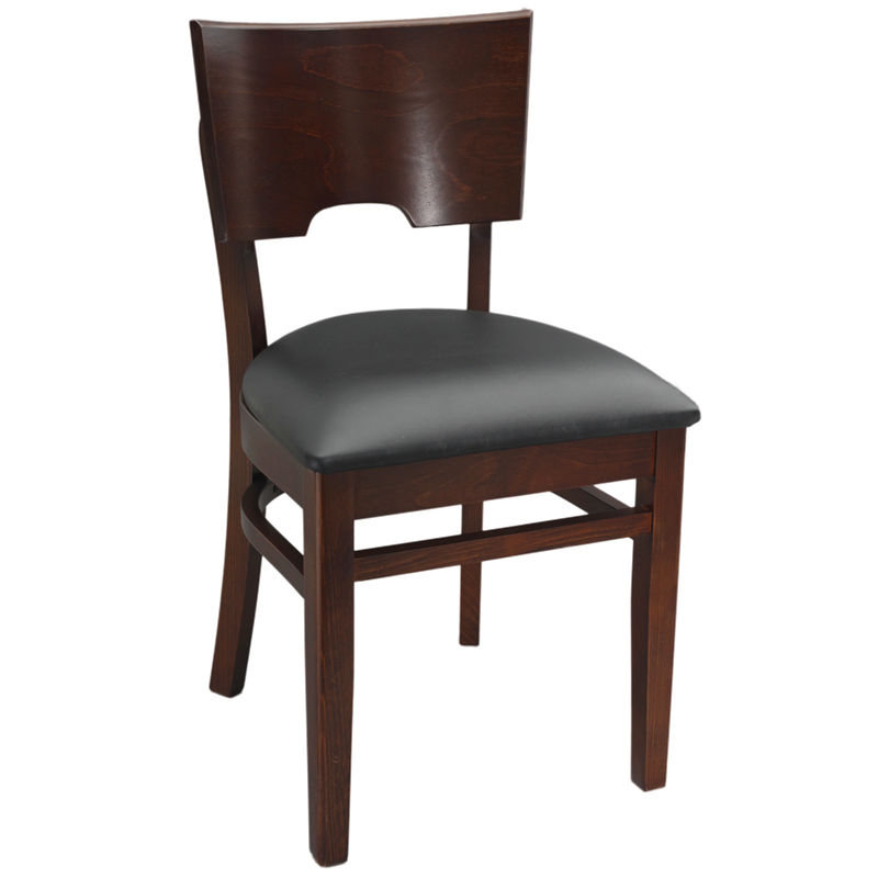 Wood Notched Back Chair