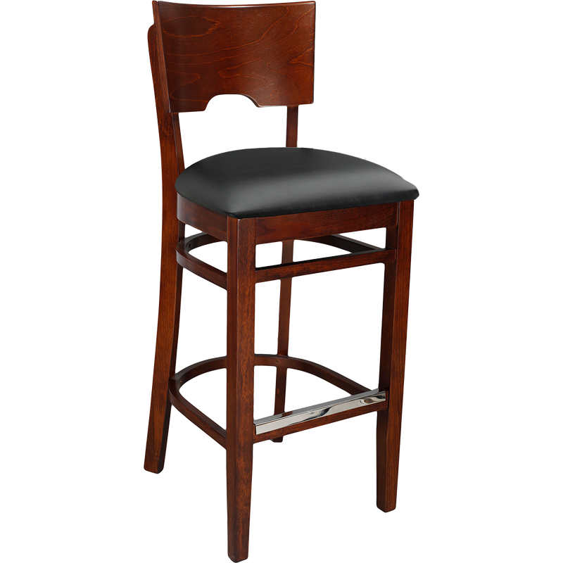 Wood Notched Back Barstool