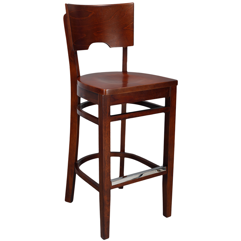 Wood Notched Back Barstool