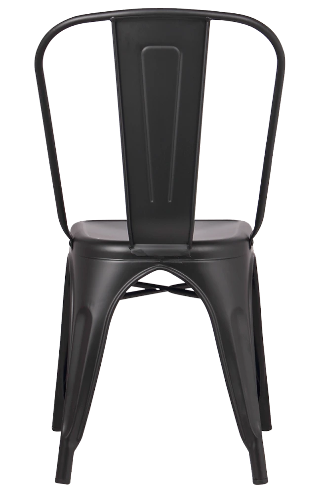 Black Finish Metal Dining Chair Industrial Style