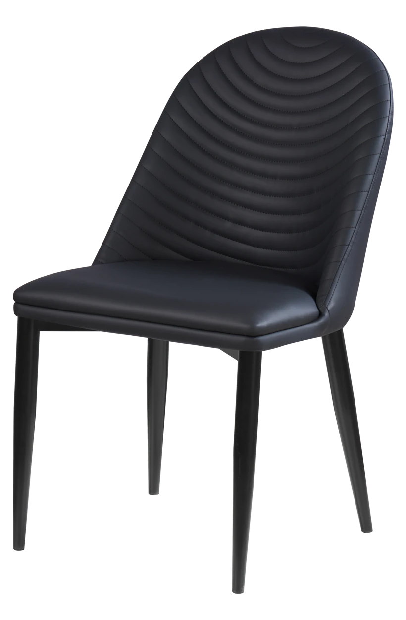 Black Steel Chair w/ Black Vinyl Back & Seat