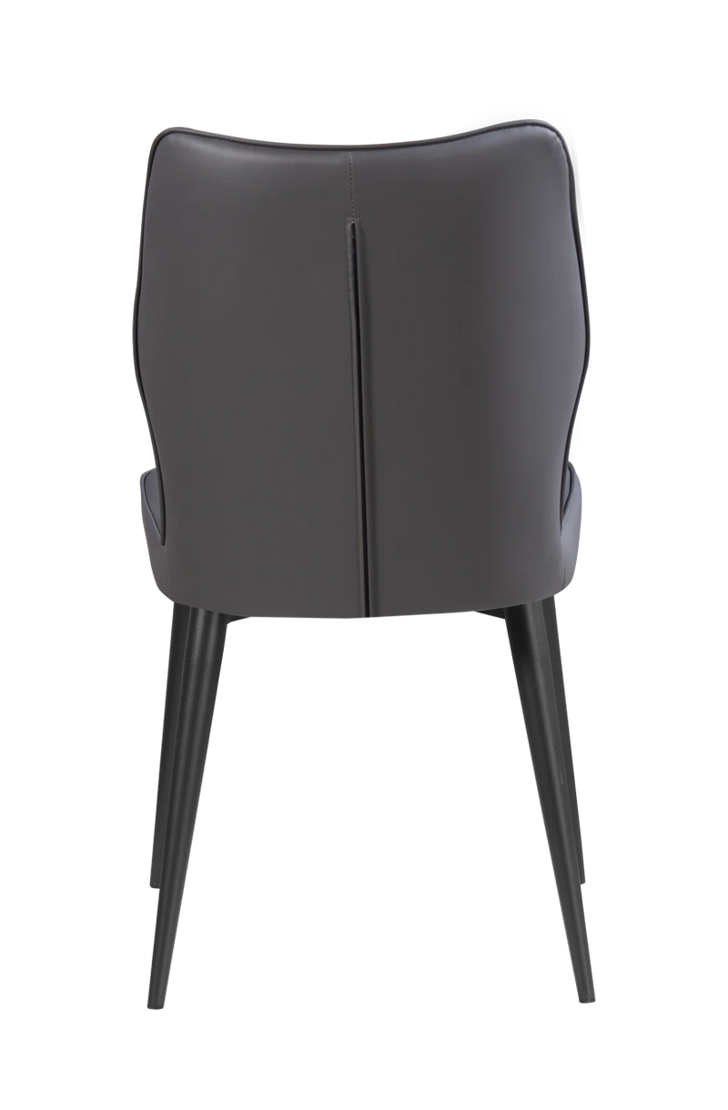 Black Steel Chair w/ Gray Vinyl Back & Seat