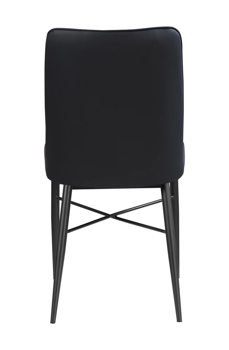 Black Steel Chair with Black Vinyl Back & Seat