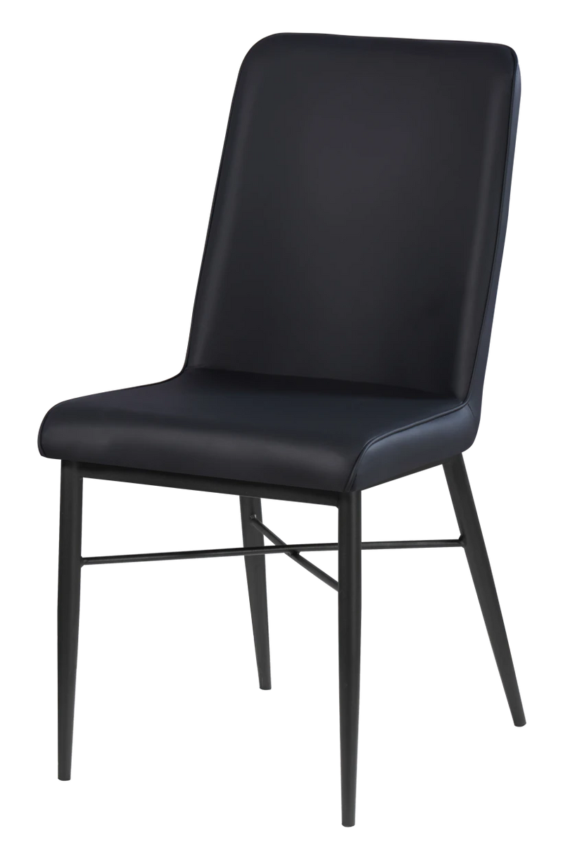 Black Steel Chair with Black Vinyl Back & Seat