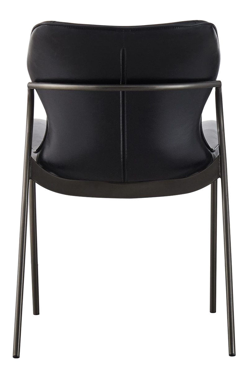 Indoor Steel Chair with Vinyl Seat and Back in Black