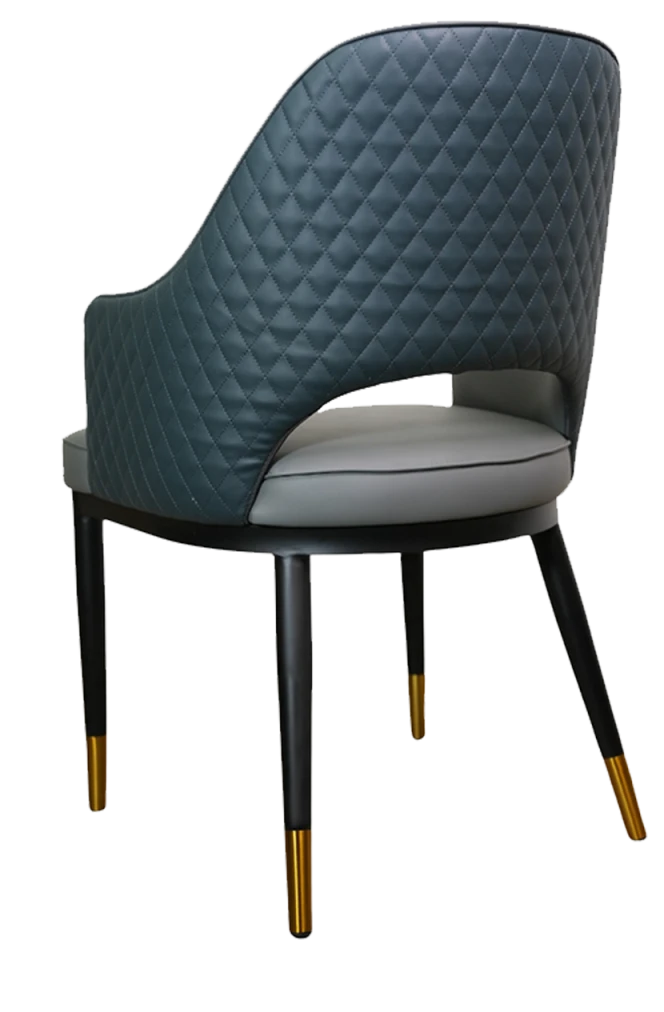 Gray Seat and Back with Black Steel Metal Chair, Use Indoor