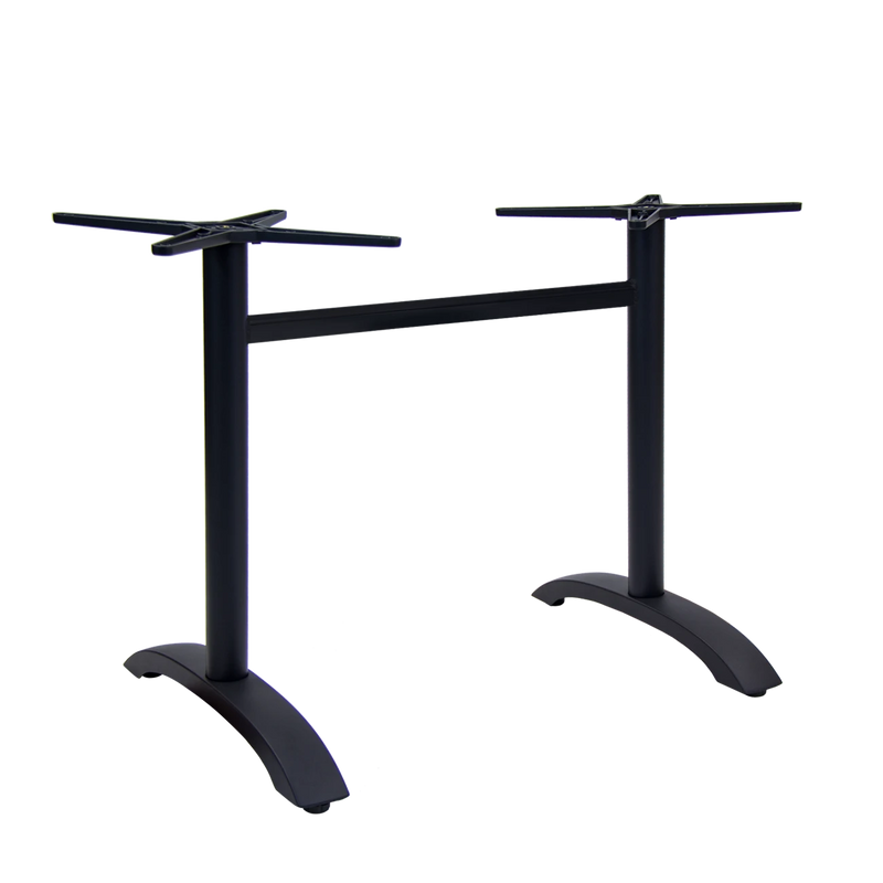 Outdoor Double Column Aluminum Base in Black Finish