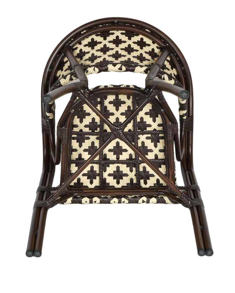Aluminum Arm Rattan Chair in Brown/Cream Color
