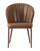 Dark Brown Vinyl Chair with Metal Legs