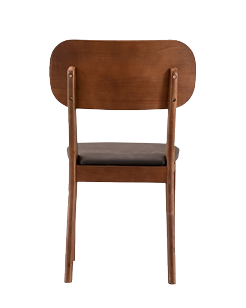 Brown Rubber Wood Chair with Dark Brown Seat