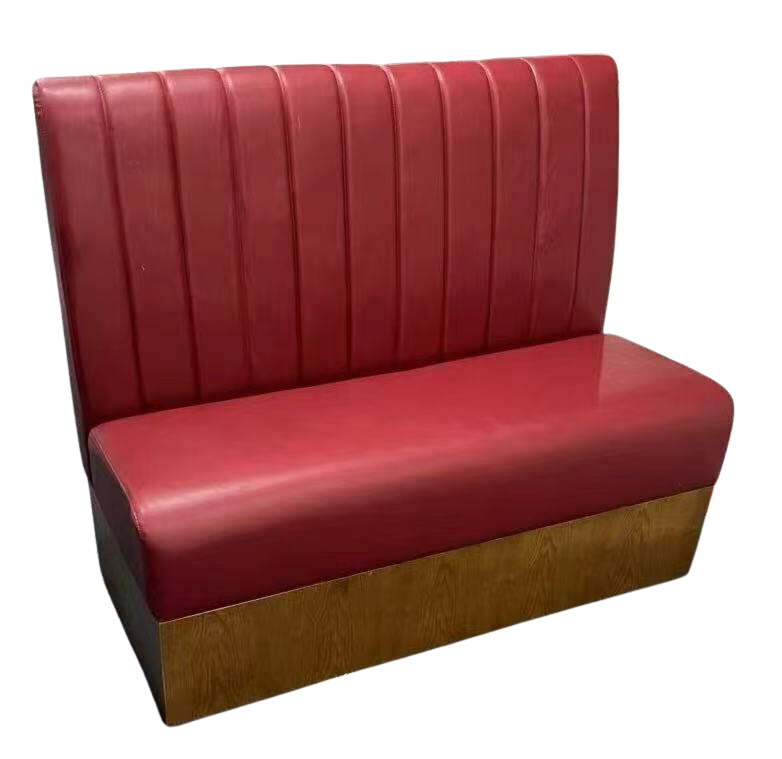 Single Red Channel Booth with Wood Trim