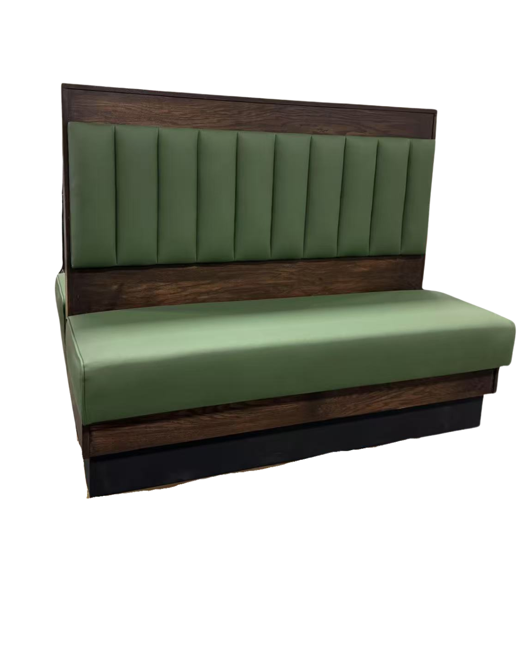 48" Double Booth with Walnut Wood Trim