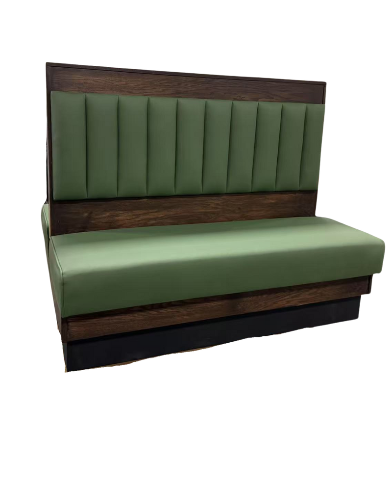 48" Double Booth with Walnut Wood Trim