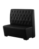 Black Vinyl Back&Seat with Button Tufted Style Single Booth, Length 48''