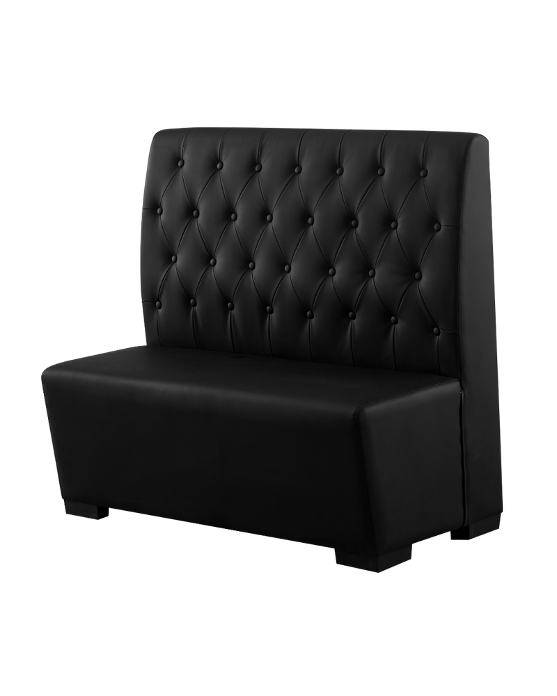 Black Vinyl Back&Seat with Button Tufted Style Single Booth, Length 48''