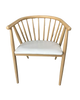 Indoor Metal Chair in Nature Color with Seat Cushion