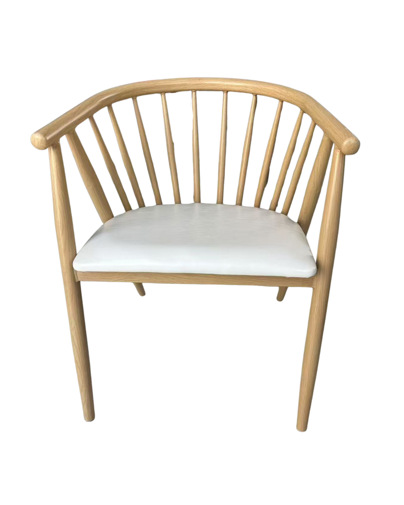Indoor Metal Chair in Nature Color with Seat Cushion
