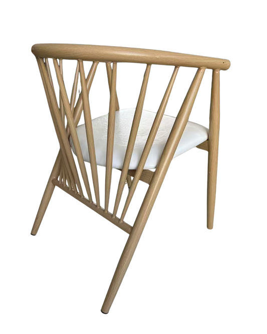 Indoor Metal Chair in Nature Color with Seat Cushion