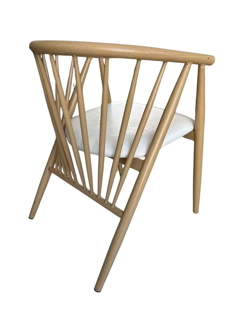 Indoor Metal Chair in Nature Color with Seat Cushion