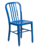 Blue Metal Indoor /Outdoor Chair with Vertical Slide Back