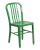 Green Metal Indoor /Outdoor Chair with Vertical Slide Back