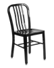 Black Metal Indoor /Outdoor Chair with Vertical Slide Back