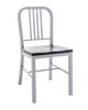 Silver Metal Indoor /Outdoor Chair with Vertical Slide Back