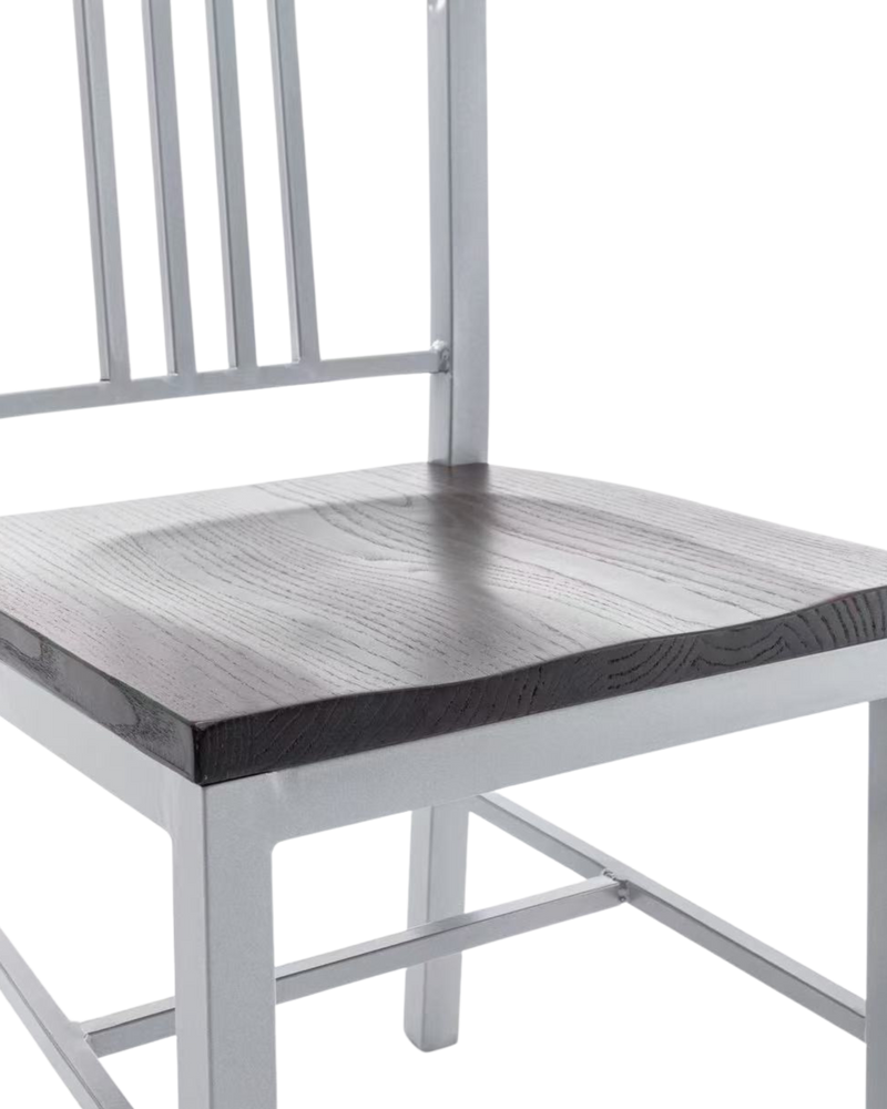 Silver Metal Indoor /Outdoor Chair with Vertical Slide Back