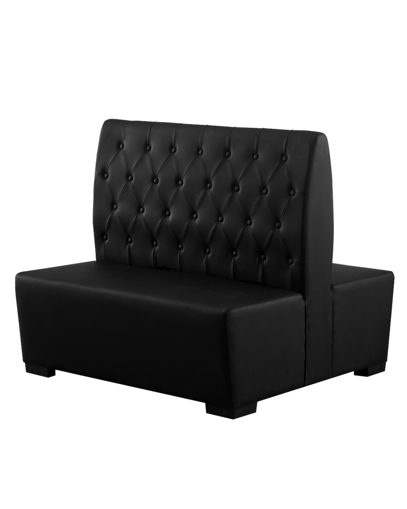 Black Vinyl Back&Seat with Button Tufted Style Double Booth, Length 48''