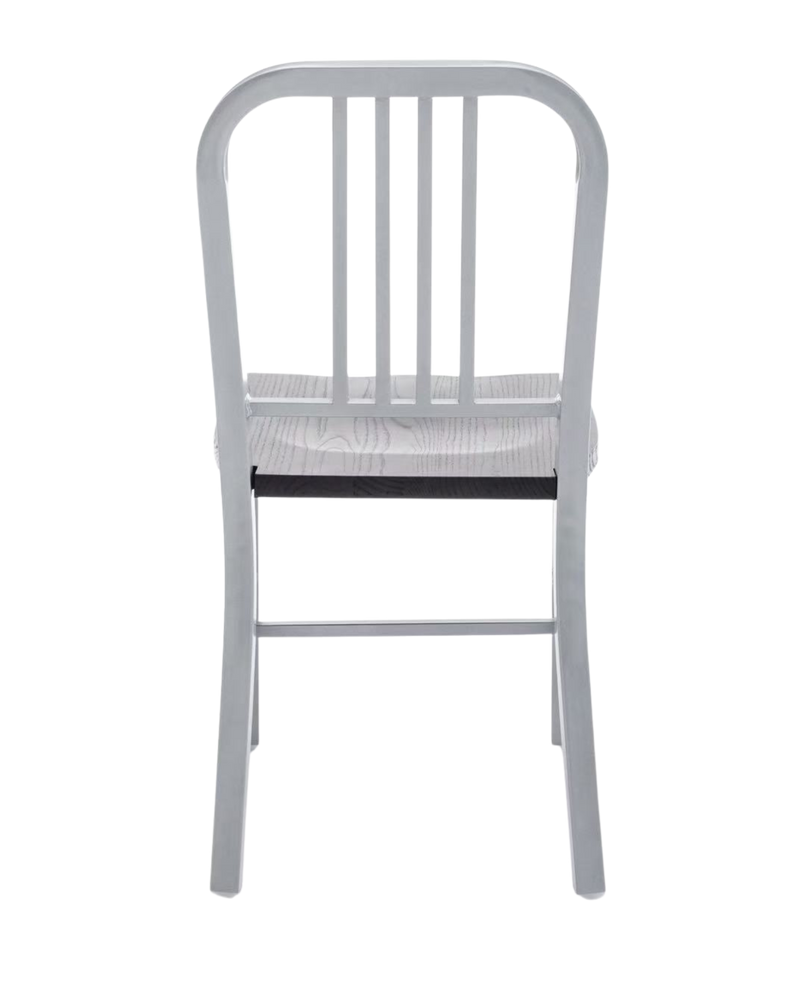 Silver Metal Indoor /Outdoor Chair with Vertical Slide Back