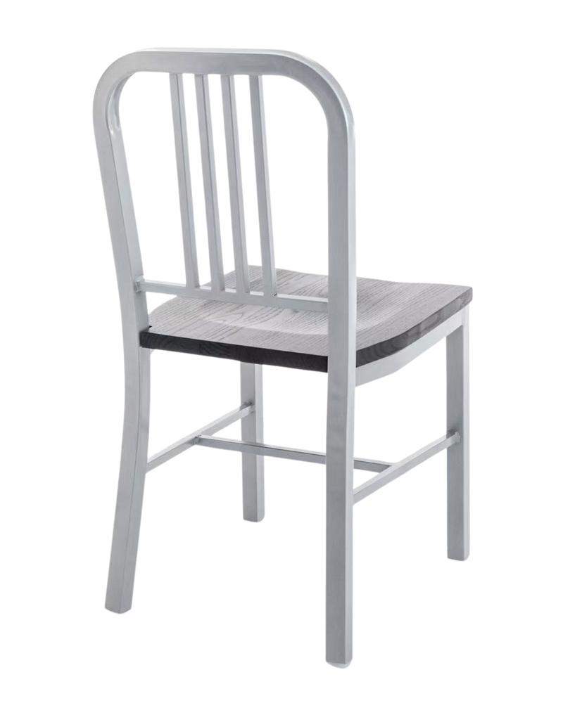 Silver Metal Indoor /Outdoor Chair with Vertical Slide Back