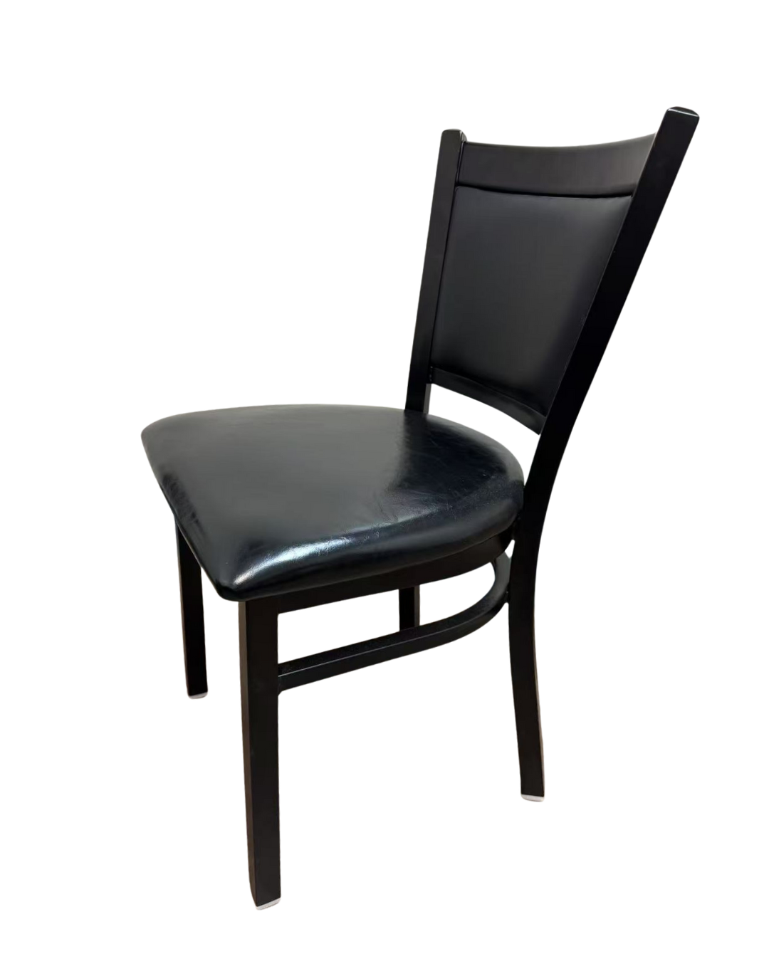Black Metal Chair with Vinyl Seat