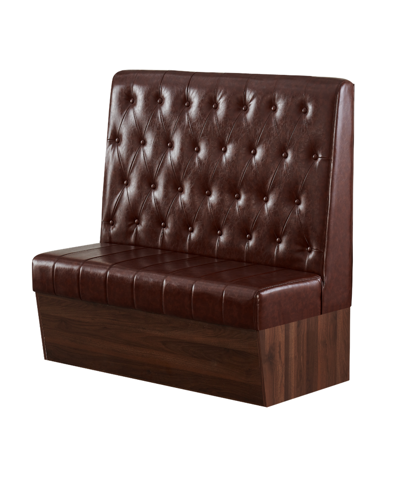 Brown Retro American-Style Diamond (Standard) or Square Button Tufted Single Booth, Length 48"