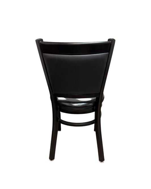 Black Metal Chair with Vinyl Seat