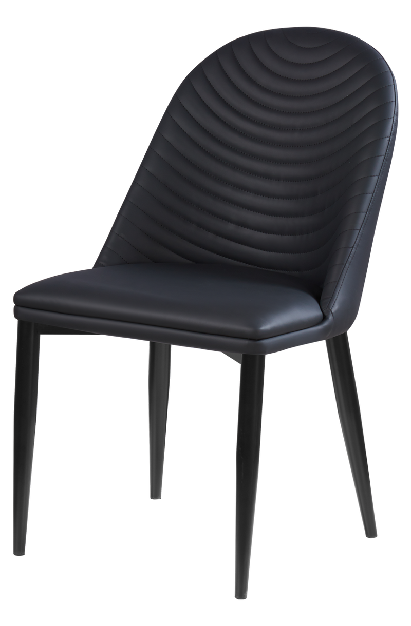 Black Steel Chair w/ Black Vinyl Back & Seat