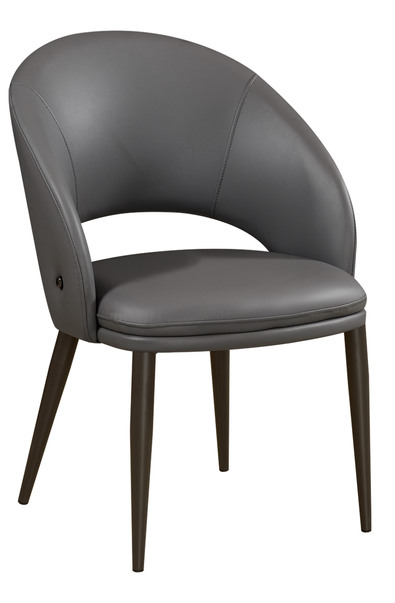 Indoor Steel Chair with Vinyl Seat and Back in Grey