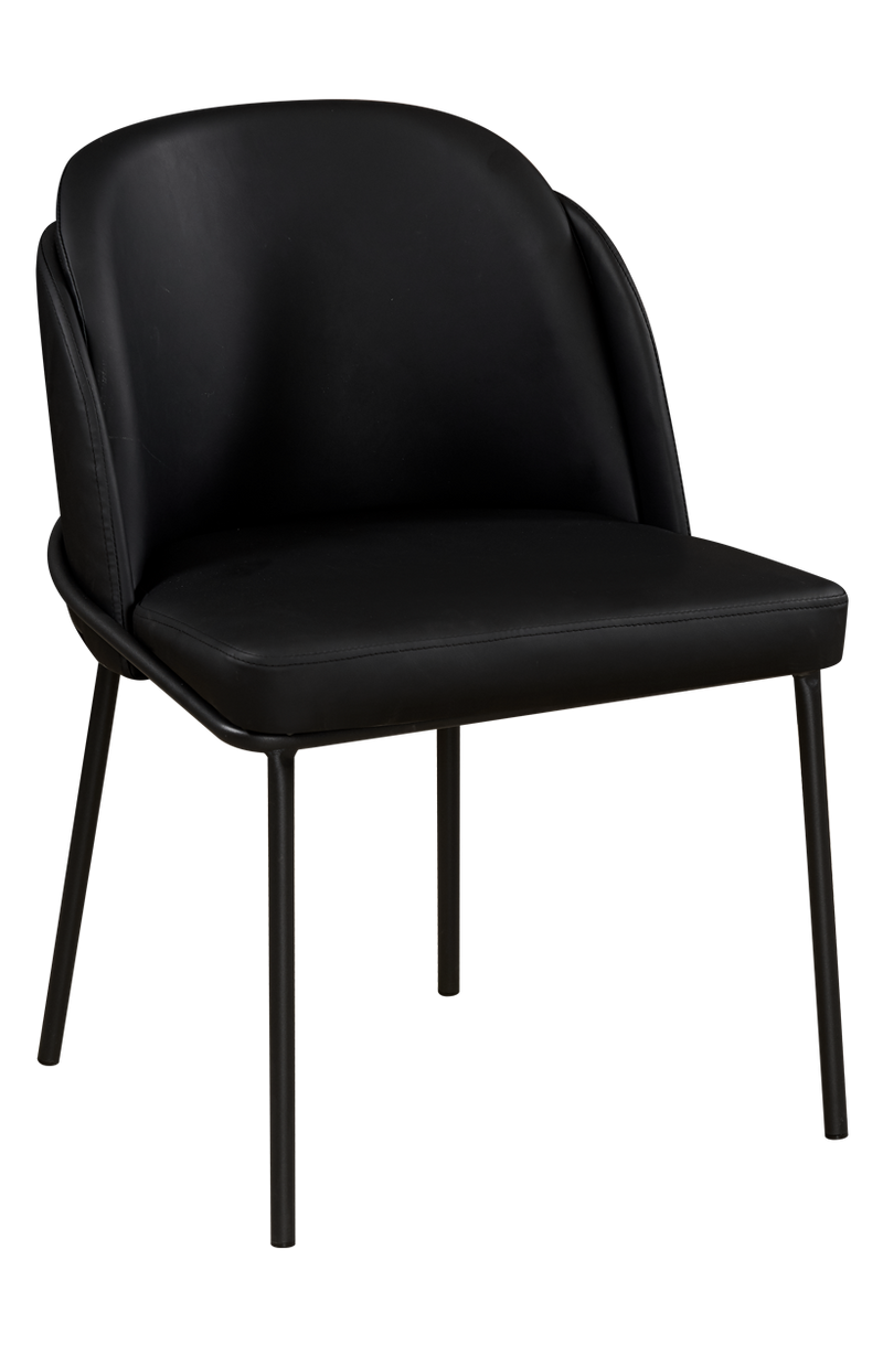Modern Indoor Steel Chair with Vinyl Seat and Back in Grey